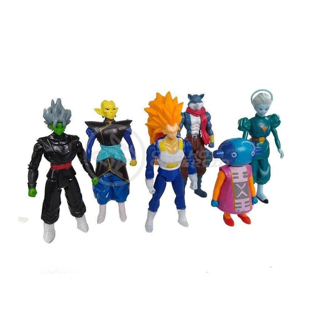 Kit Conjunto 6 Boneco Vegeta Ssj3 Dragon Ball Super 15Cm