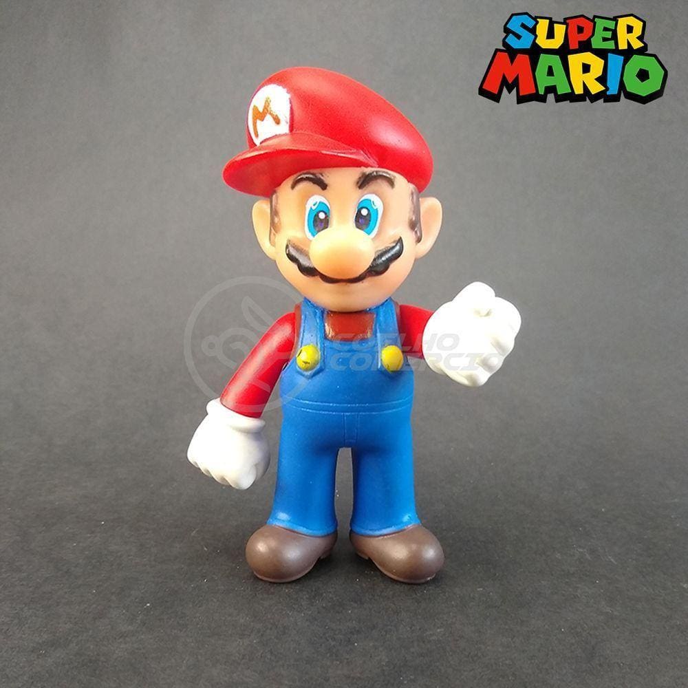 Kit Boneco Colecionável Mario Articulado 12Cm + Caneca 350Ml