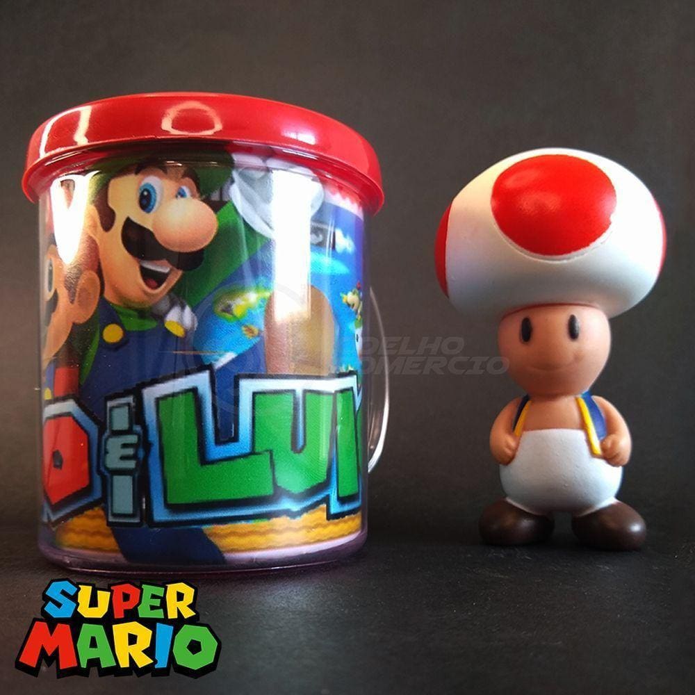 Kit Boneco Colecion. Toad Cogum. 10Cm + Caneca Super Mario