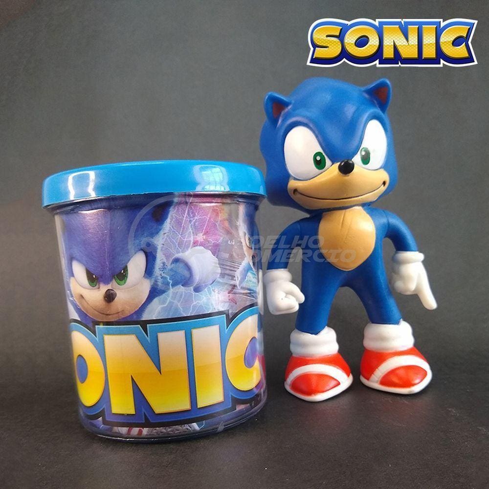 Kit Boneco Colecion. Sonic Azul Sega 15Cm + Caneca