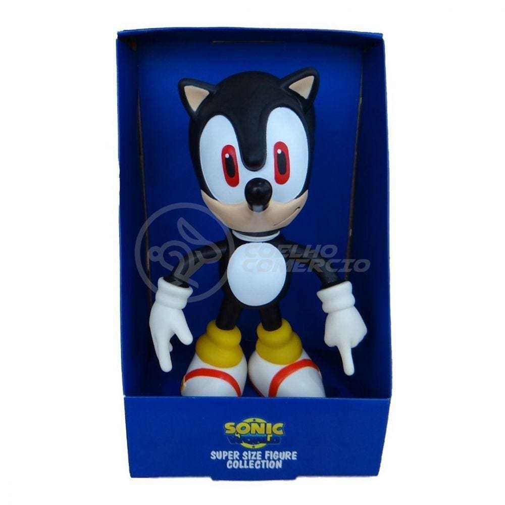 Boneco Action Figure Sonic Preto Articulado 23cm
