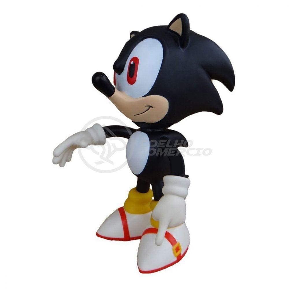 Boneco Action Figure Sonic Preto Articulado 23cm