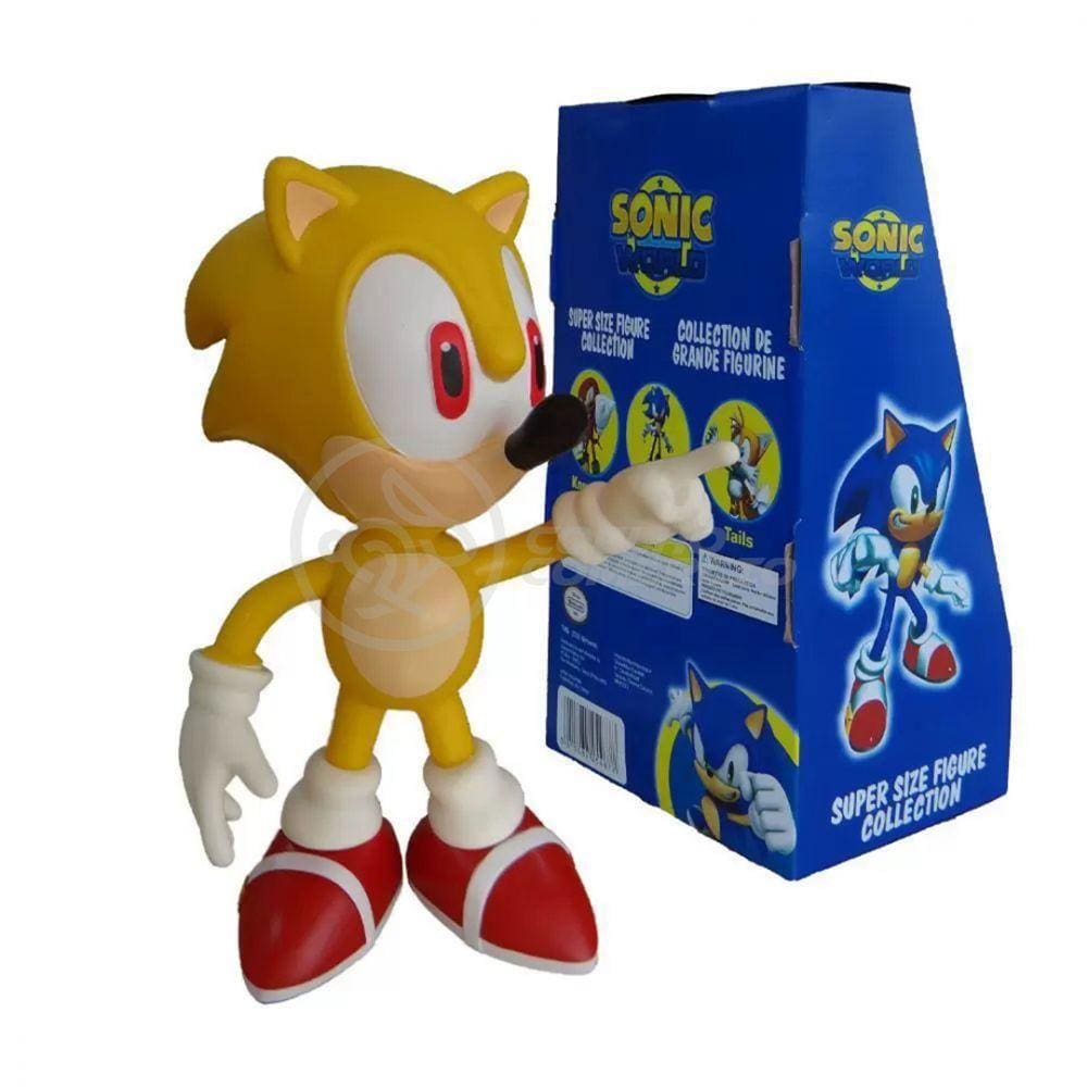 Boneco Action Figure Sonic Amarelo Articulado 23cm