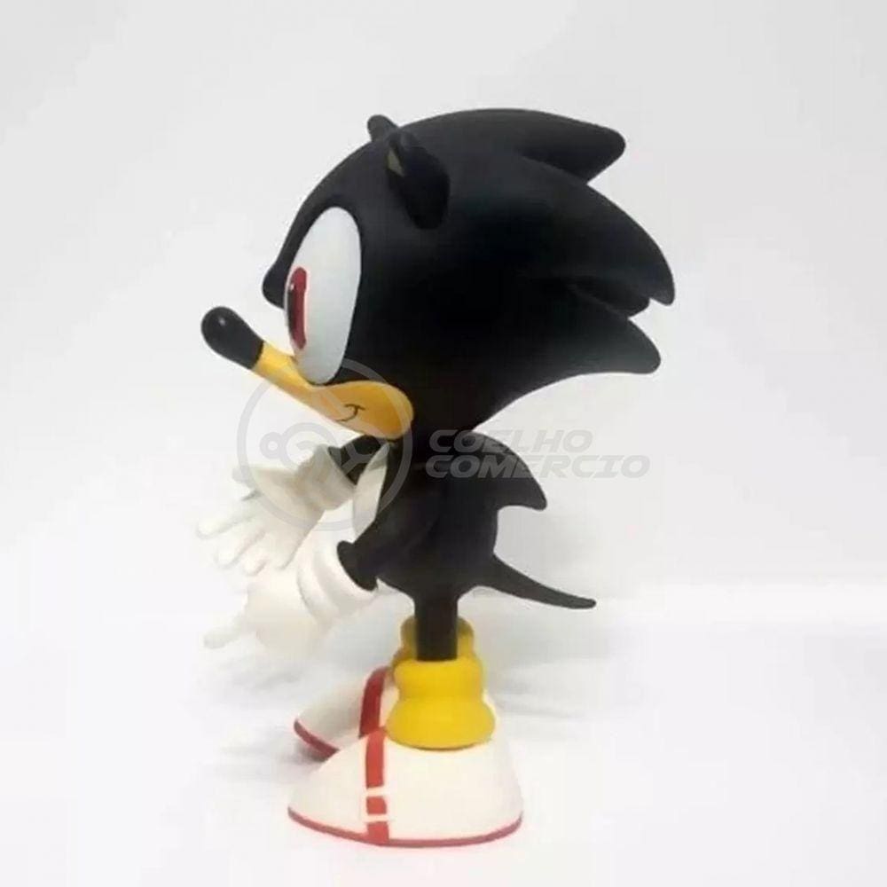 Boneco Action Figure Sonic Preto Articulado 23cm