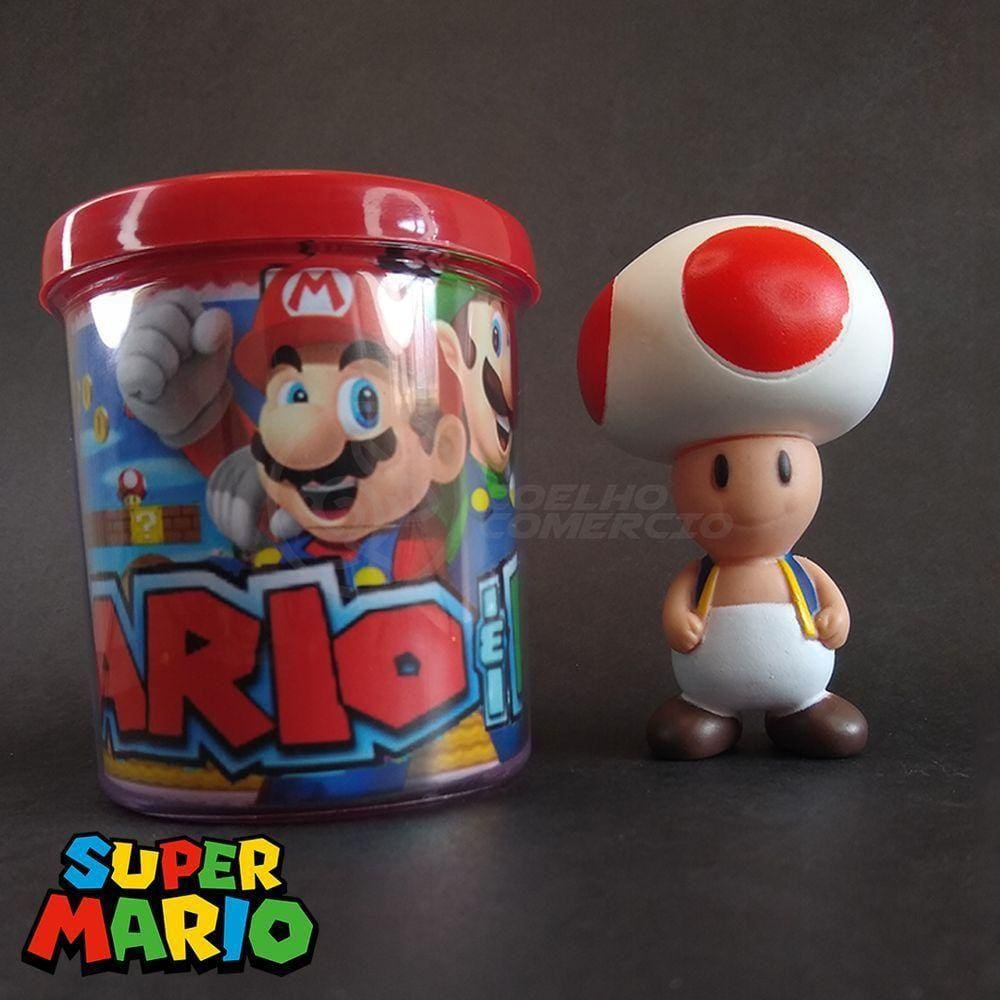 Kit Boneco Colecion. Toad Cogum. 10Cm + Caneca Super Mario