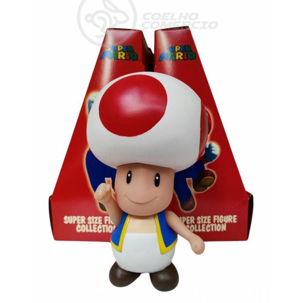 Boneco Action Figure Cogumelo Toad Articulado 20cm
