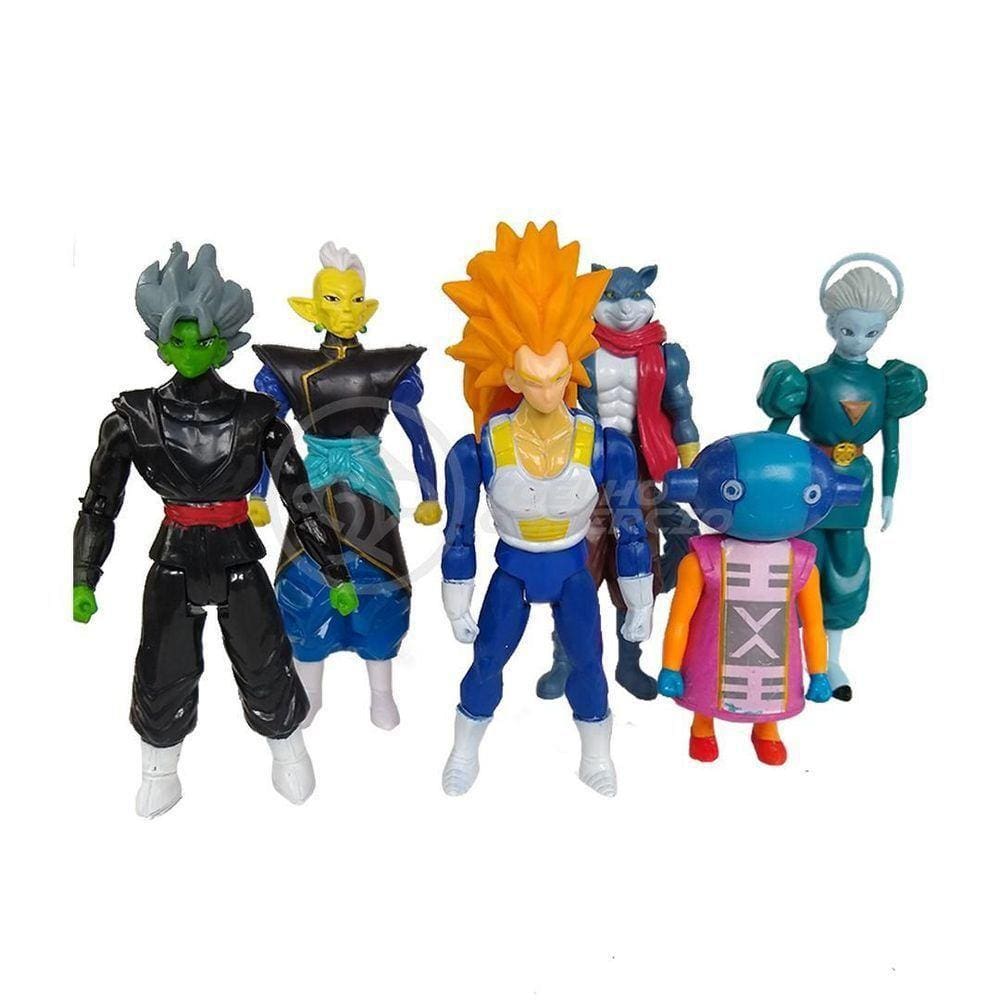 Kit Conjunto 6 Boneco Vegeta Ssj3 Dragon Ball Super 15Cm