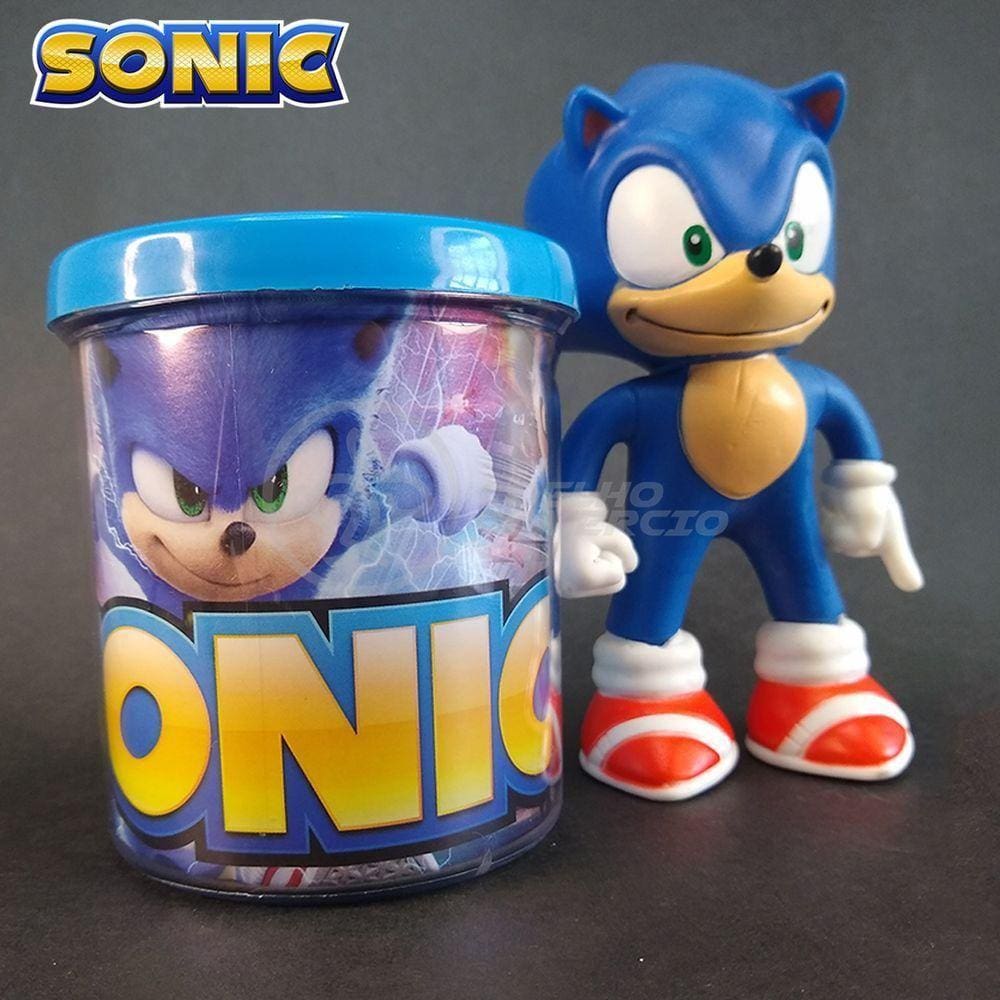 Kit Boneco Colecion. Sonic Azul Sega 15Cm + Caneca