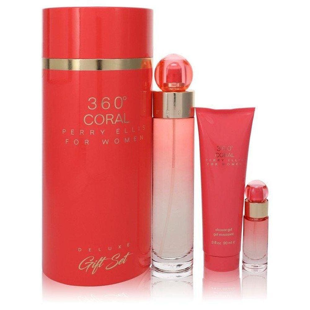 Perf.fem.perry Ellis Coral 100 Ml 7 Ml +90 Ml Gel De Banho