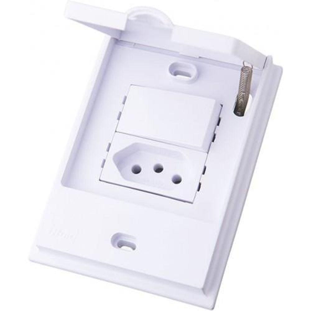 Cj Interruptor Simples + Tomada 20A - Blux B.L`Acqua Branco