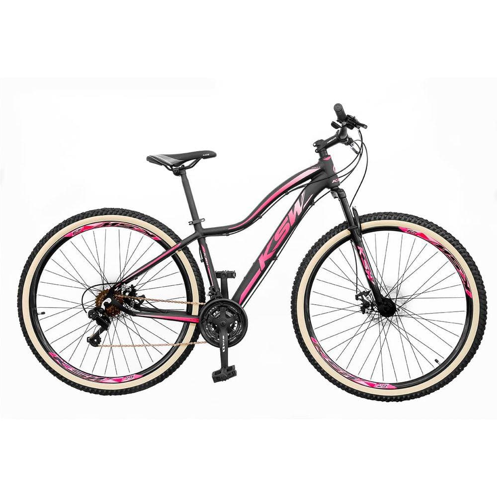 Bike MTB 29 Feminina KSW MWZA 27V Freio Hidráulico K7 Trava