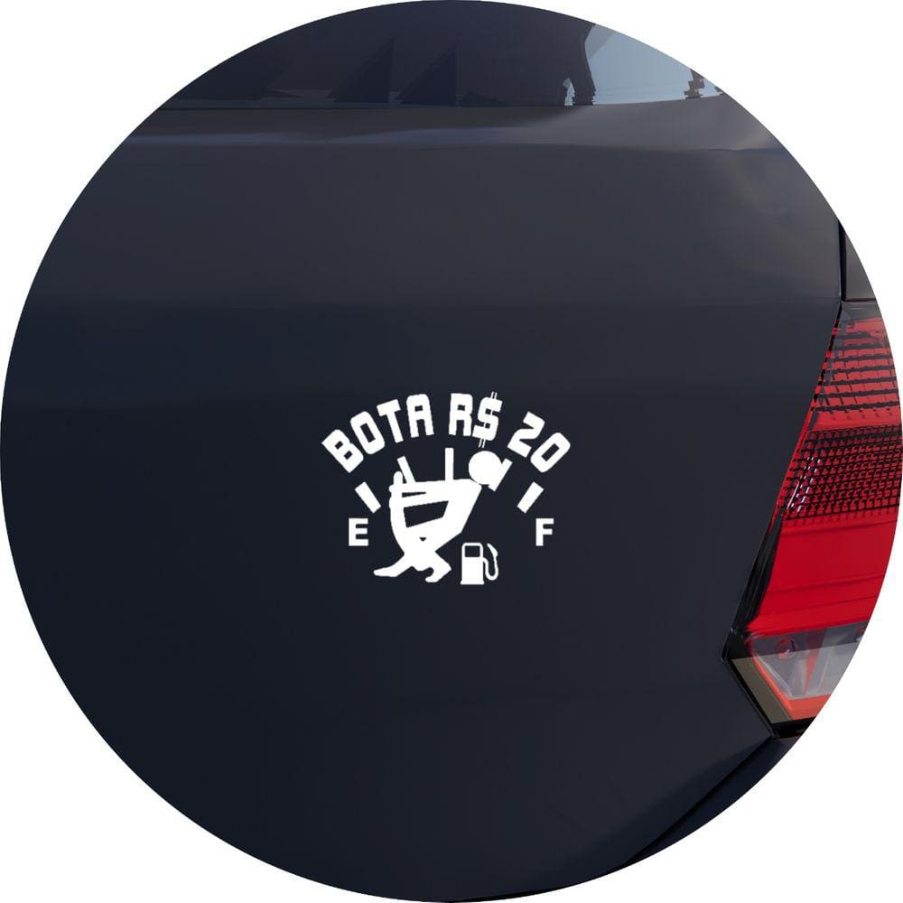 Adesivo de Carro Bota R$20,00 Vinte Reais