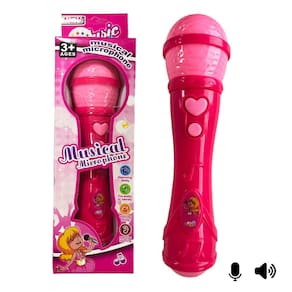 Microfone Infantil Sai Voz de verdade Toca Musica Brinquedo