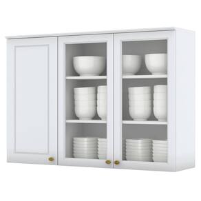 Armário Aéreo Cozinha Nova York 3 Portas 3 Prateleiras Branco Hp - Henn