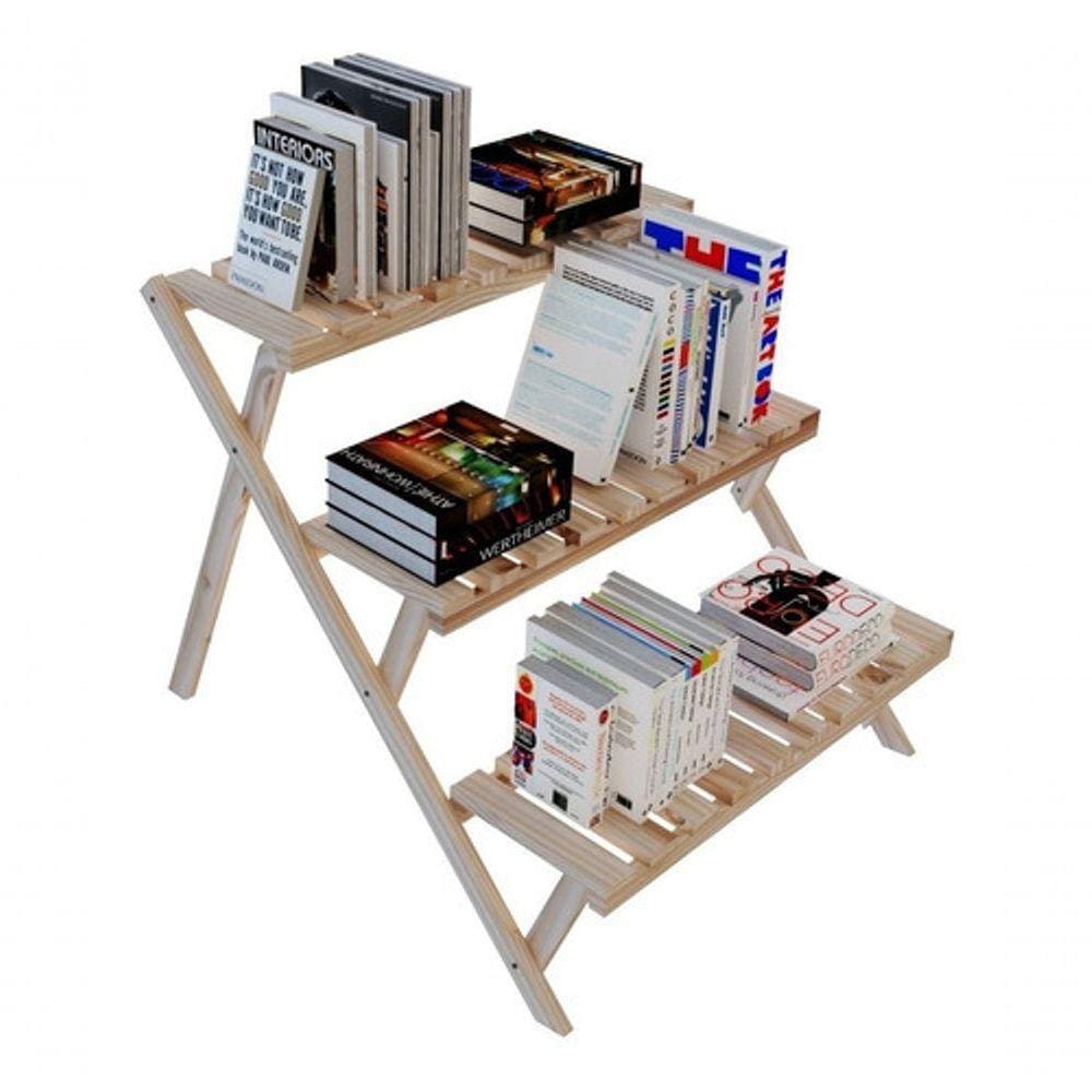 Livreiro Decorativo Prateleiras Madeira