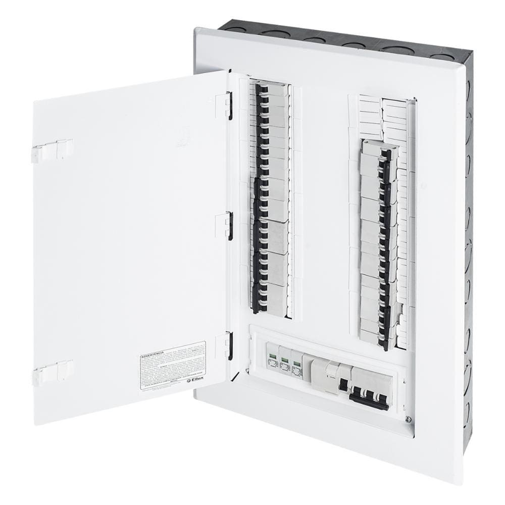 Quadro trifásico 44 disjuntores din 100a embutir+geral+09mod