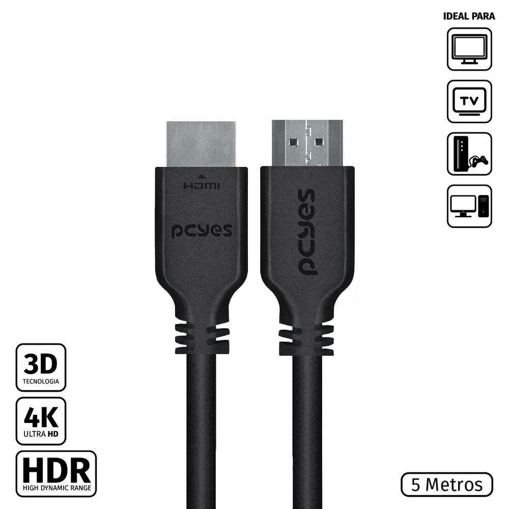 Cabo Hdmi 2.0 4K 28Awg Puro Cobre 5 Metros - Phm20-5