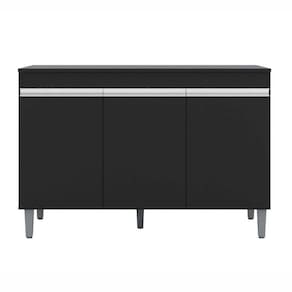 Balcão De Pia Cozinha Manu 120cm Preto 1888 Sem Tampo