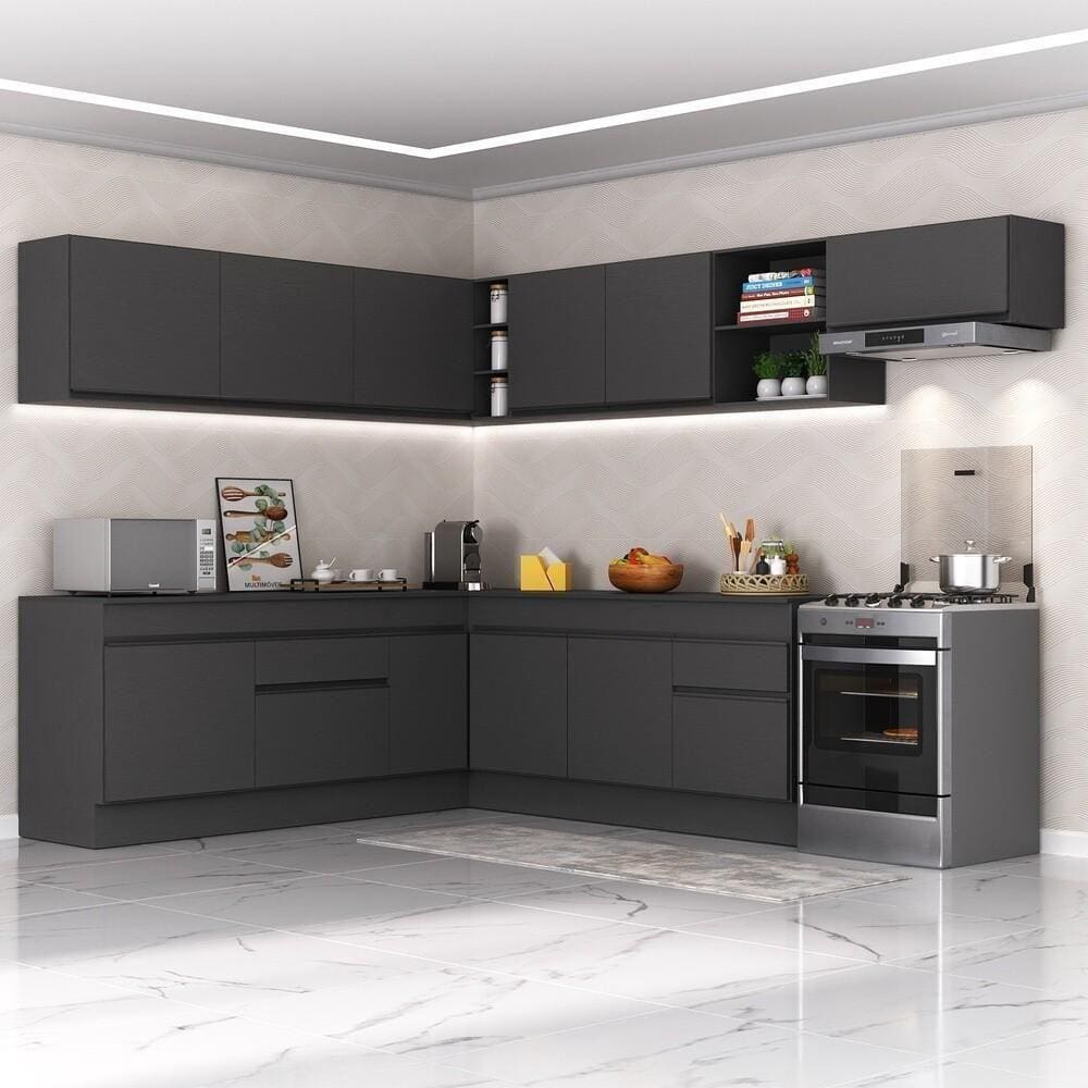 Armário De Cozinha Completa De Canto Mp2103.895 Preto