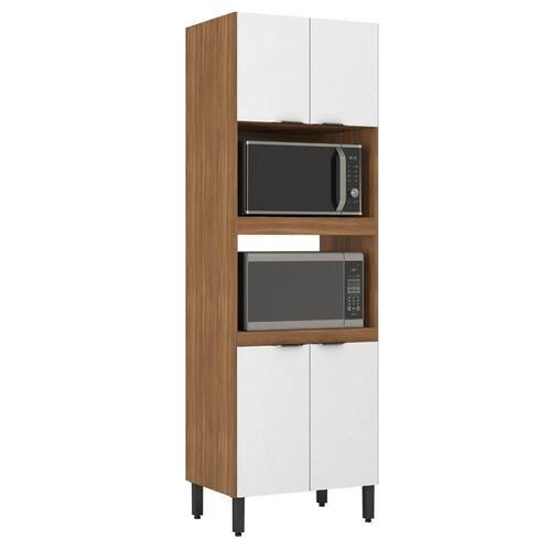 Paneleiro Cozinha Duplo Forno 4 Portas Amêndola Branco
