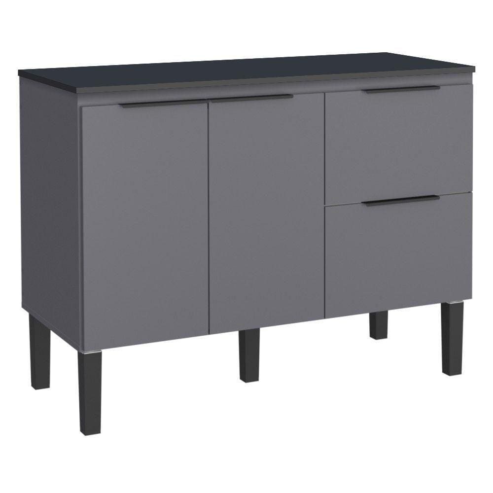 Balcão Gabinete Ipanema 2 Gavetas Cinza