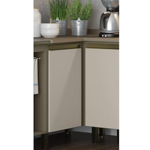 Balcão Canto Reto 01 Porta Connect Henn Duna Com Cristal