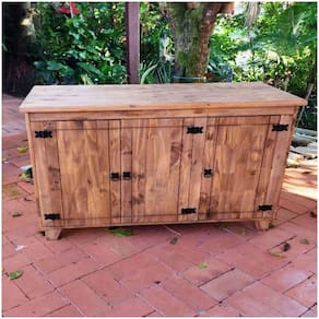 Balcão 3 Portas Tampo Madeira Maciça 87x1,23x52 Móveis Rio Negrinho