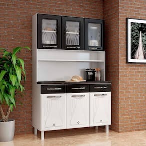 Armário De Cozinha De Aço Kit Triplo Telasul Preto Star New