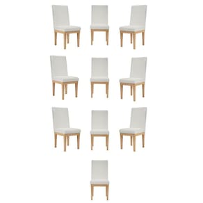 Kit 10 Cadeiras Estofada Reforçada Decorativa Mesa Bege