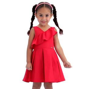 Vestido Vermelho Babado Happy Time Mon Sucre Festa Verão Infantil 116