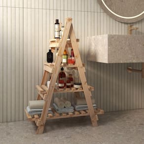 Estante De Madeira Para Utensílios E Temperos De Cozinha