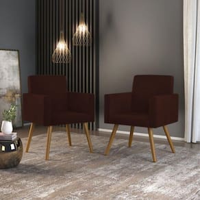 Kit 02 Poltrona Star Ina Confortavel Theo Chocolate