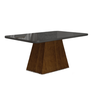Mesa de Jantar Slim Retangular Tampo MDF/Vidro 120cm Pampulha New Moveis Leifer
