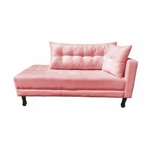 Divã Recamier Troya 1,80 Cm Lado Direito Suede Rose