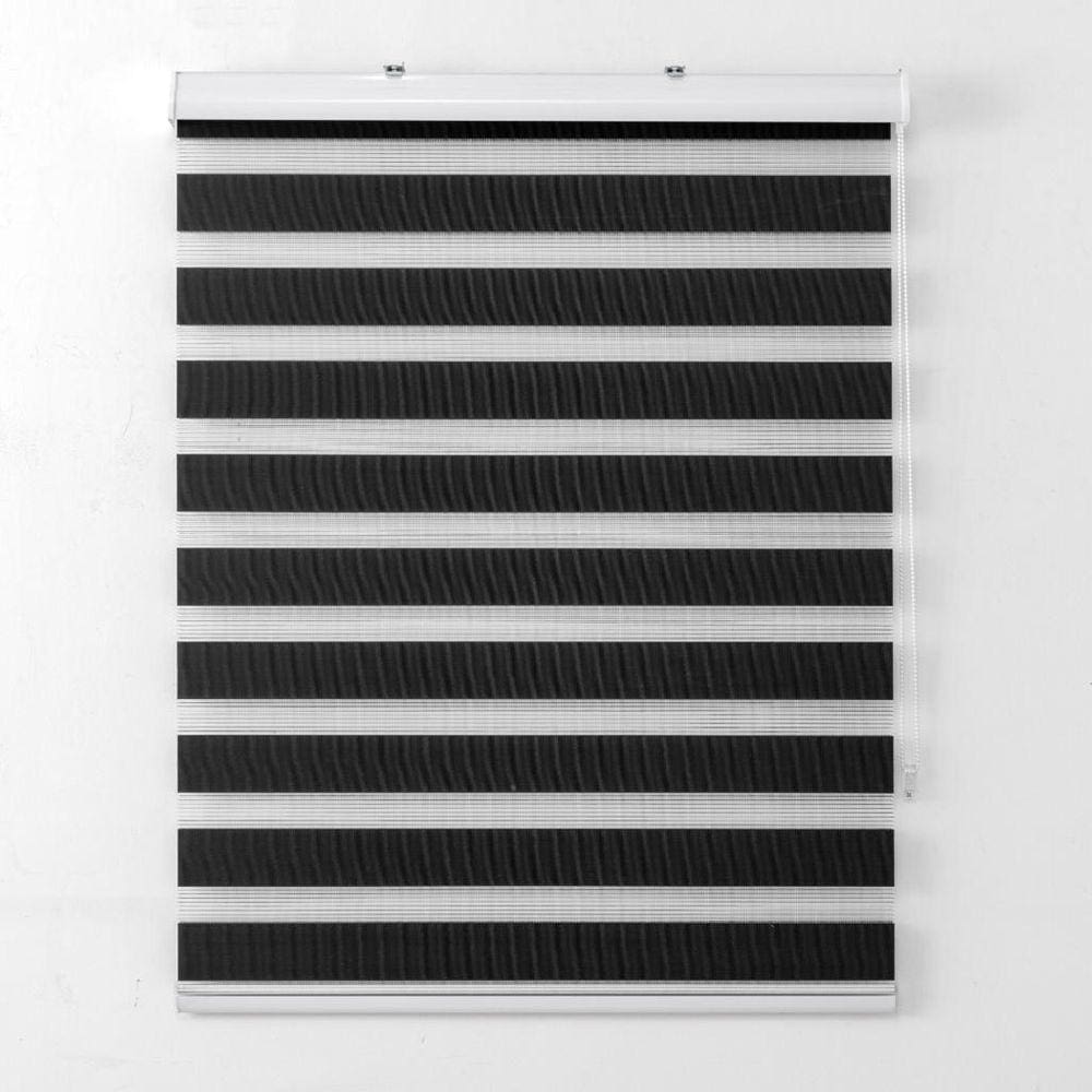 Persiana Rolo Duplo Bandô Sunny Preto 160 (L) x 220 (A) Cortina Zebra Double Vision 1,60 X 2,20
