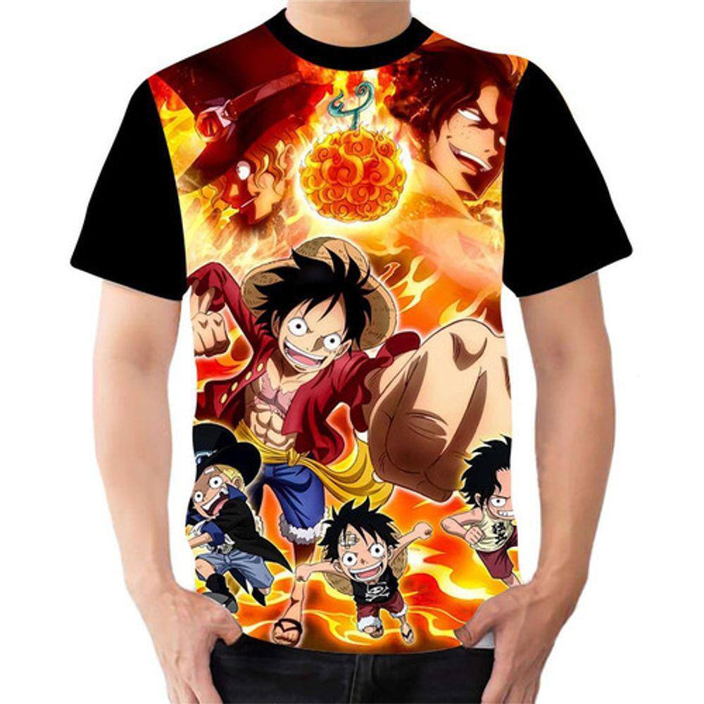 Camiseta One Piece Luffy Chapu Ace Luffy Sabo