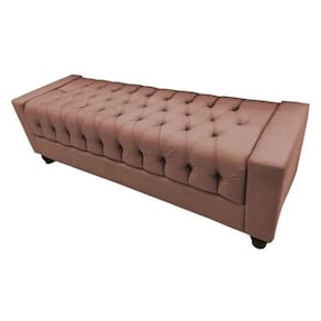 Recamier Calçadeira Baú Paris 1,60 Cm Veludo Rose