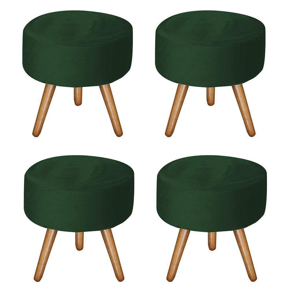 Kit 4 Puffs Bali Veludo Verde
