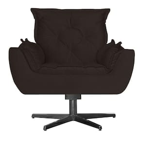 Poltrona Opala Base De Balanço Amamentação Suede Marrom