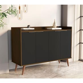 Buffet Aparador 4 Portas Jb 4116 Canela Com Preto
