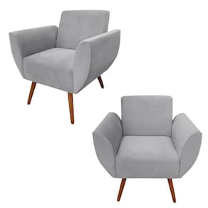 Kit 2 Poltronas Jolly Amamentação E Descanso Veludo Cinza