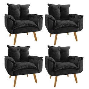 Kit 4 Poltrona Decorativa Opala Plus Preto