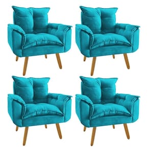 Kit 4 Poltrona Decorativa Opala Plus Turquesa