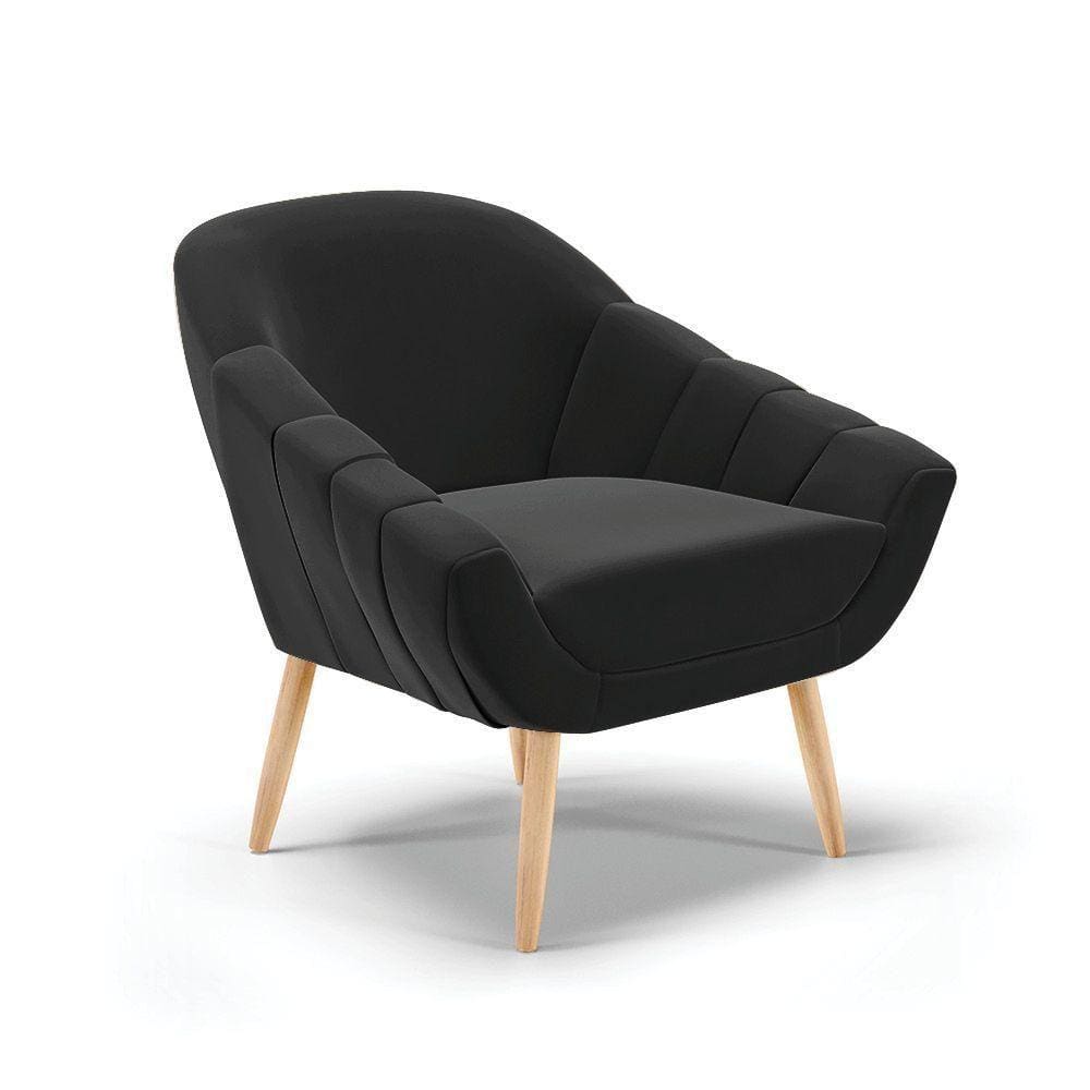 Poltrona SuePés Palito Natural Preto
