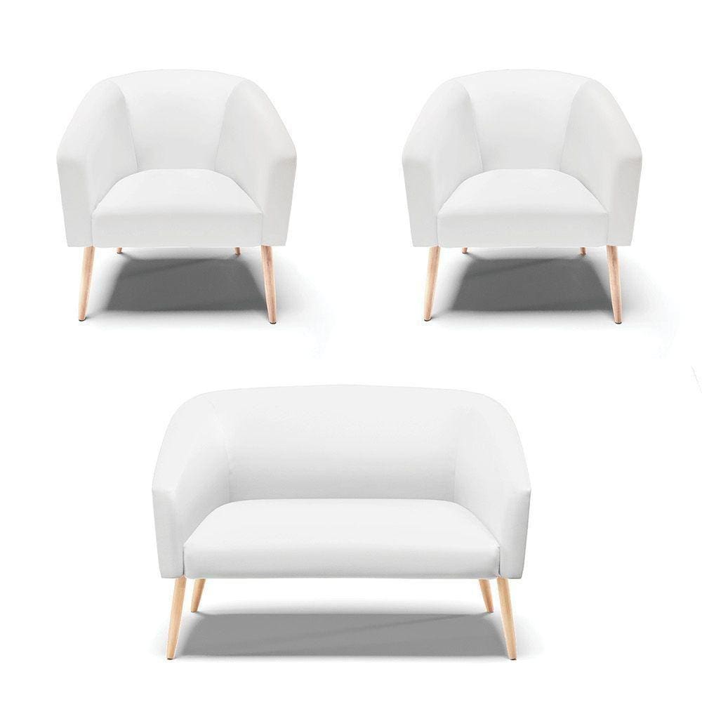 Kit 01 Namoradeira 02 Lugares E 02 Poltronas Branco