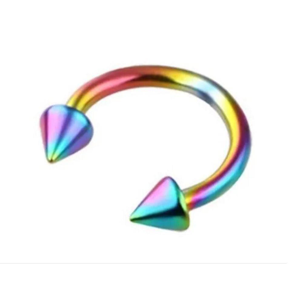 Piercing Ferradura Spike Septo-Orelha 8 Mm Roxo