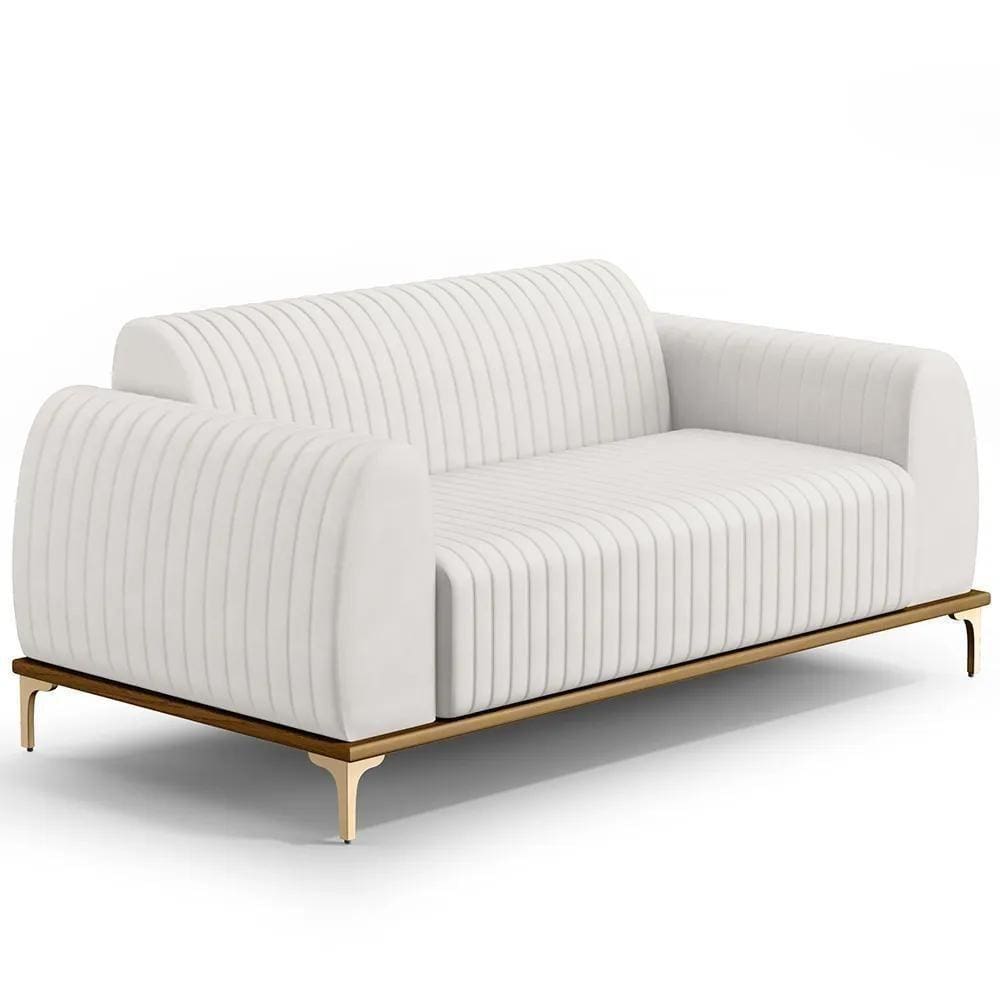 Sofá 150cm 2 Lugares Base Gold Molino D06 Pu C-12 Branco