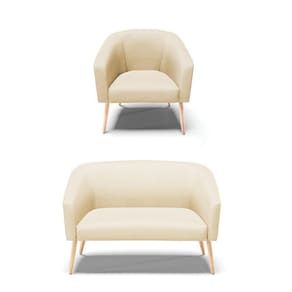 Kit 01 Namoradeira 02 Lugares E 01 Poltrona A129 Off White