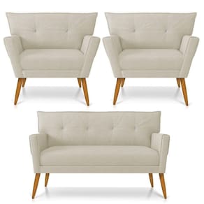 Kit Namoradeira E 02 Poltronas Anitta D`rossi A19 Bege