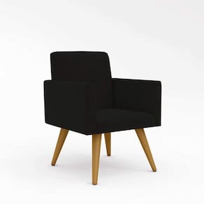 Kit 7 Poltronas Pés Palito + 1 Namoradeira Pes Palito Preta